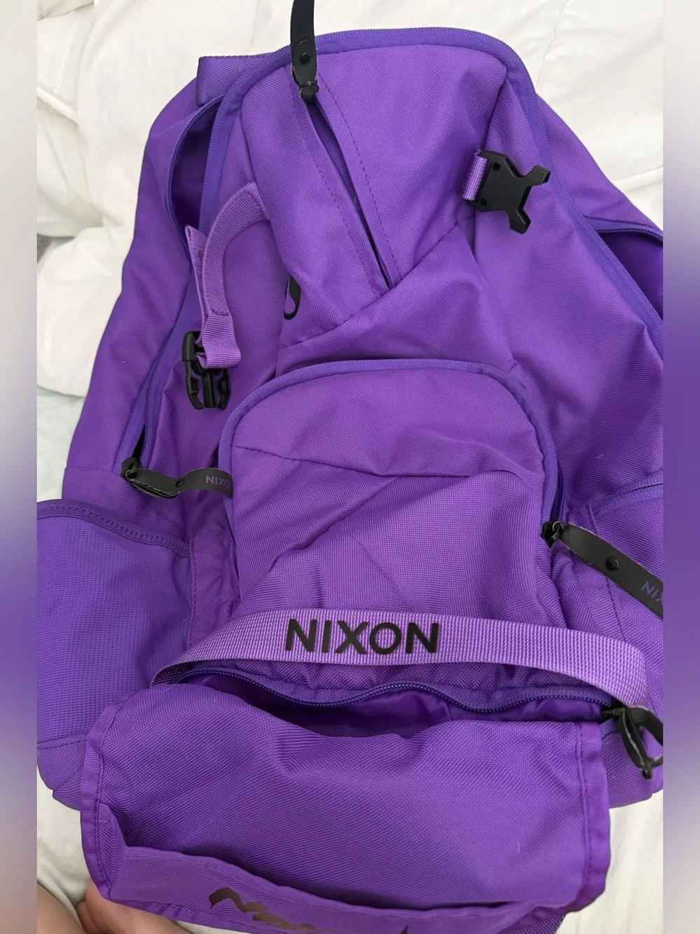 Nikon Purple Men's Backpack with Multiple Pockets